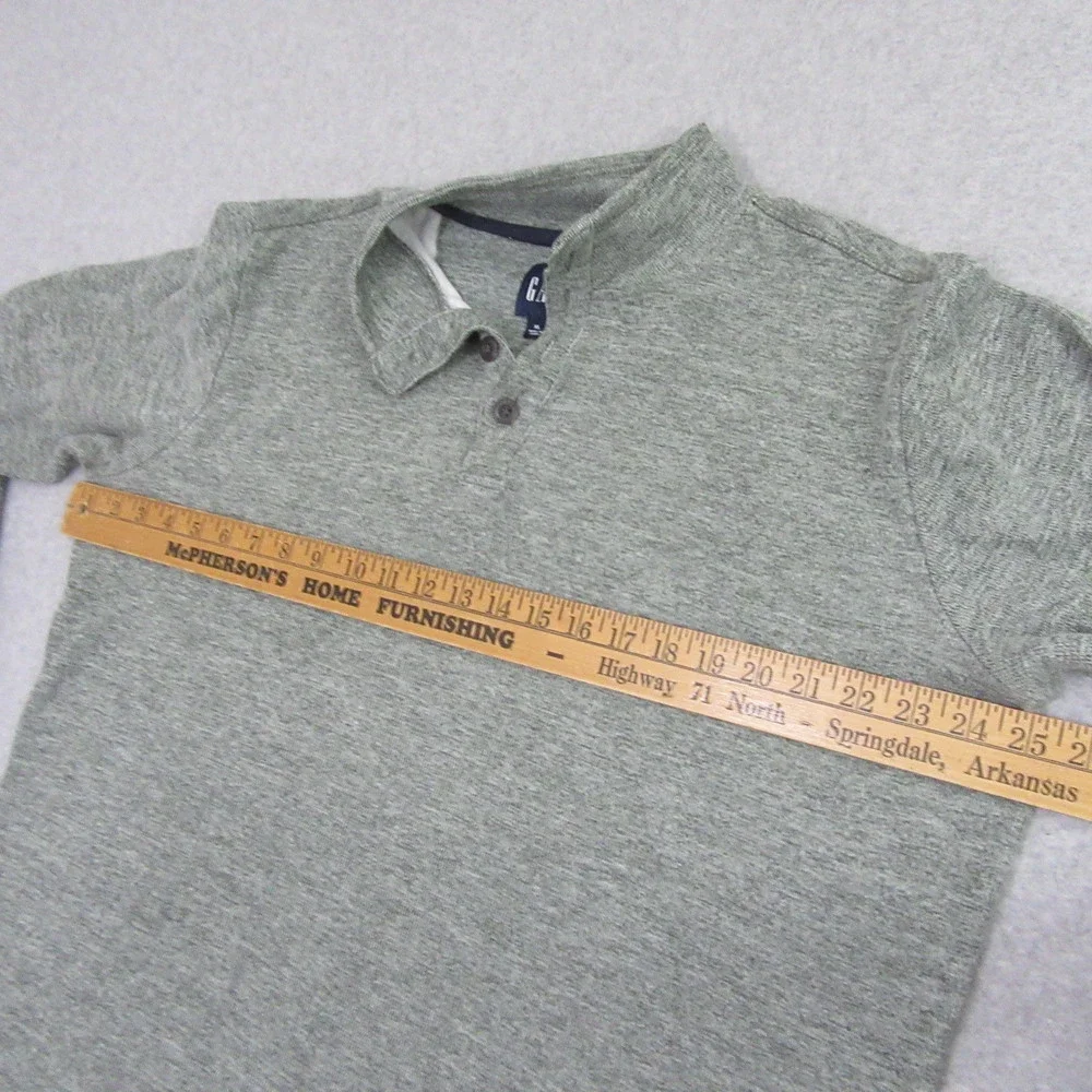 Gap Mens Henley Sweater XL Green‎ Heathered Long Sleeve Button Mock Neck